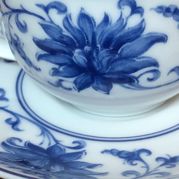 Vista Alegre Flat Demitasse Cup & Saucer Set Lapis Blue/White - Picture 5 of 13